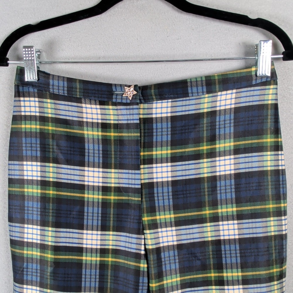 Alexia Admor Womens 4 Plaid Pants Green Blue Tartan Dark Academia Preppy P178 - Picture 3 of 9